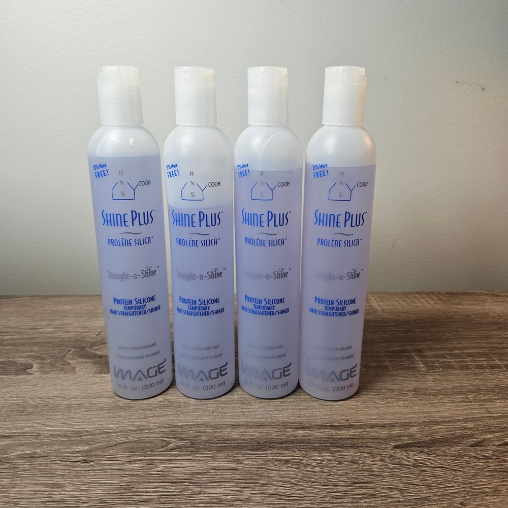 Lot of 4 Image Shine Plus Prolene Silica Straight-n-Shine Hair Shiner 10oz Each